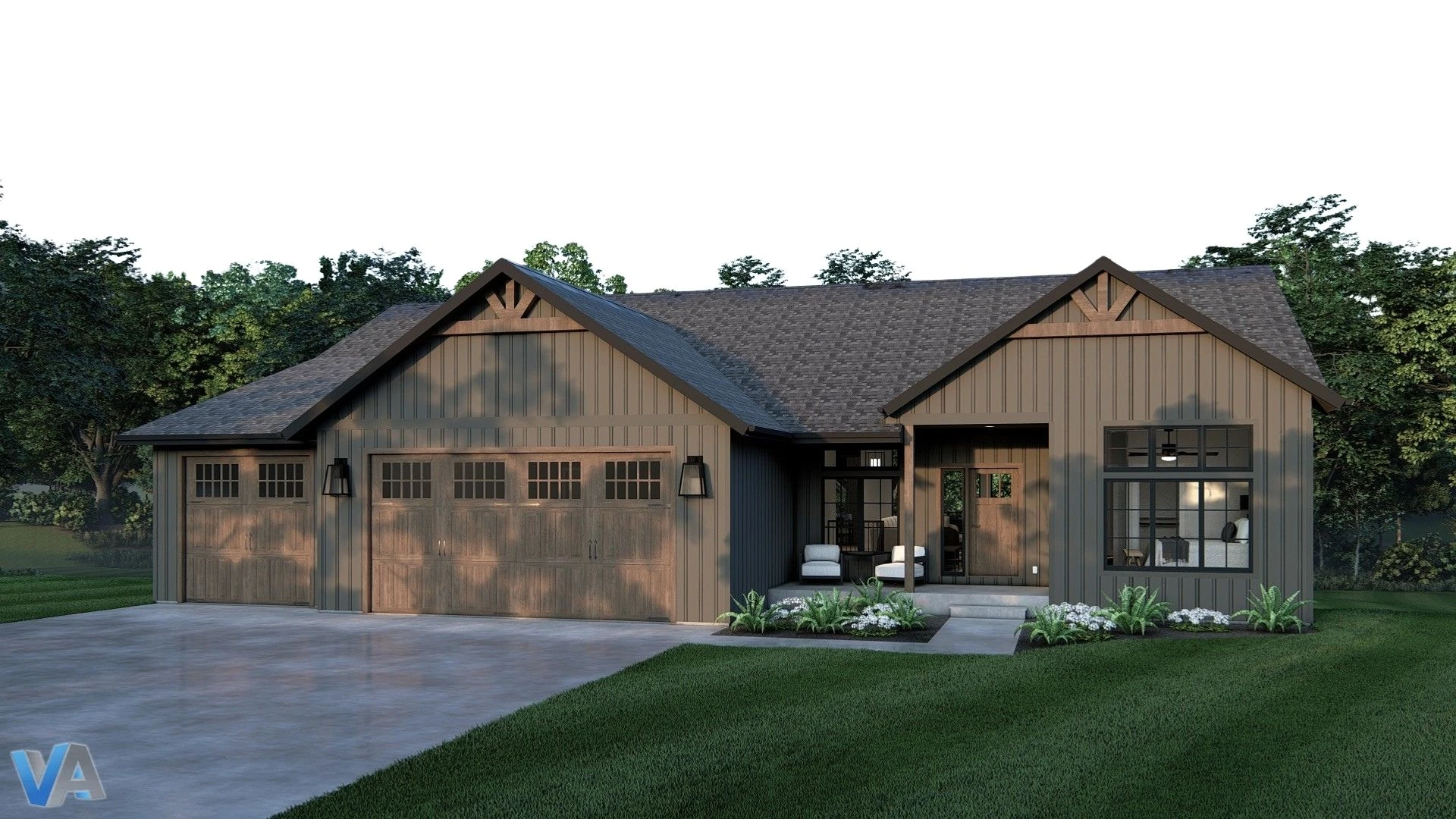Rendering of the 1676 custom home